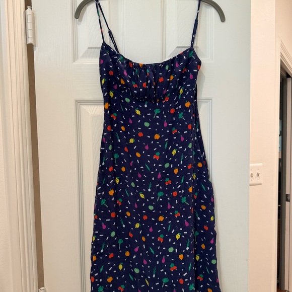 Staud Farmer’s Market Print Veggie Shift Dress Sleeveless Spaghetti Strap - Picture 2 of 8